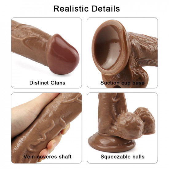 10 inch brown dildo with suction