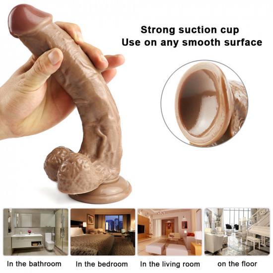 10 inch brown dildo with suction