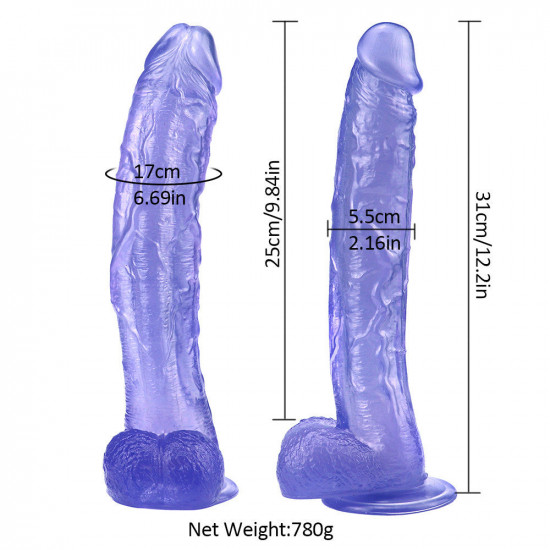 10 inch crooked mouth blue dildo