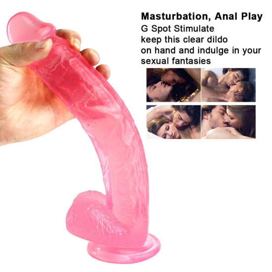 10 inch crooked mouth pink dildo