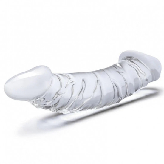 10 inch dual ended textured glass dildo