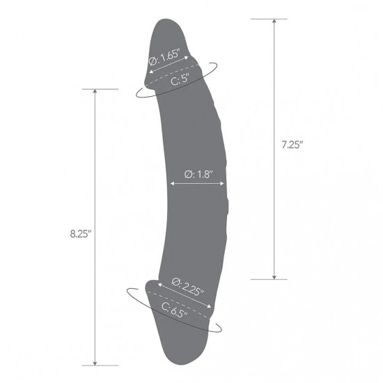 10 inch dual ended textured glass dildo