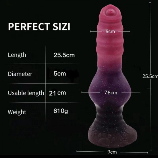 10 inch dog ribbed dildo for women