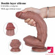10.6in soft double layer silicone big long dildo realistic penis toy