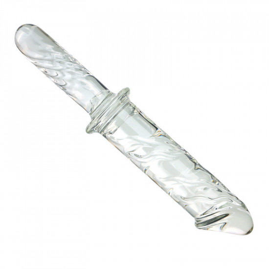 11 inch glass double ended dildo with handle