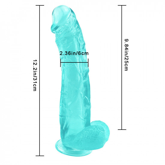 12 inch green huge thick dildo