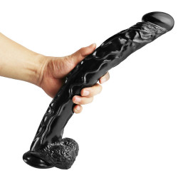 16 inch dildo long slim black