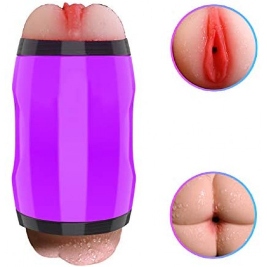 2-in-1 stroker vagina & ass mouth masturbator penis pocket pussy