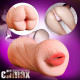 3d dual hole anal oral pocket pussy realistic silicone masturbator sex toy for men