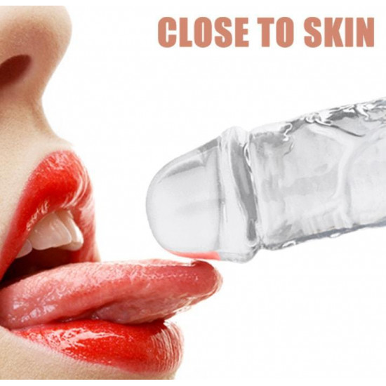 dildo gel transparent realistic jelly suction