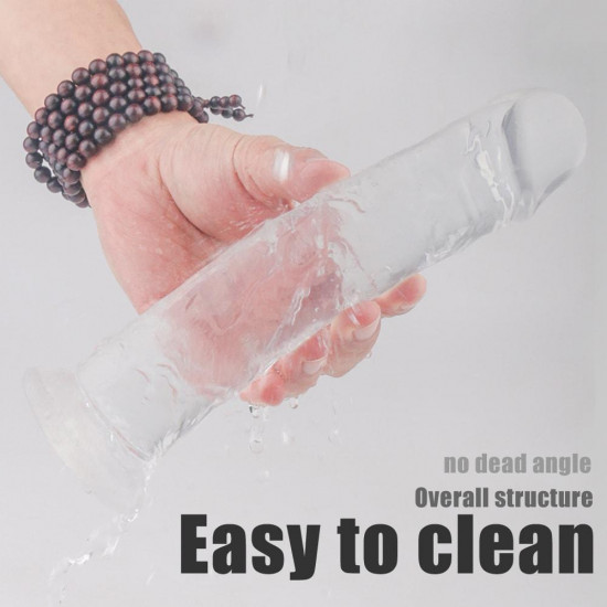 dildo gel transparent realistic jelly suction