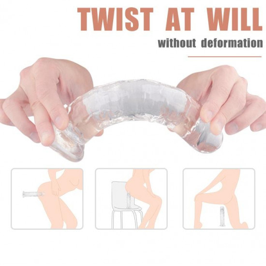 dildo gel transparent realistic jelly suction