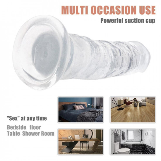 dildo gel transparent realistic jelly suction