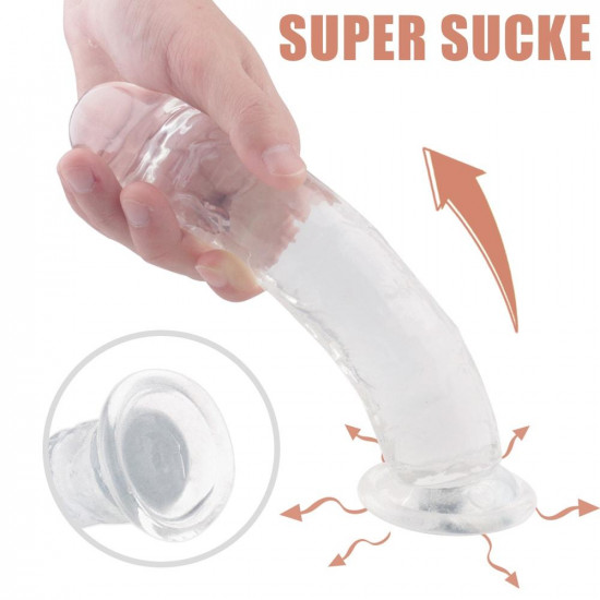 dildo gel transparent realistic jelly suction