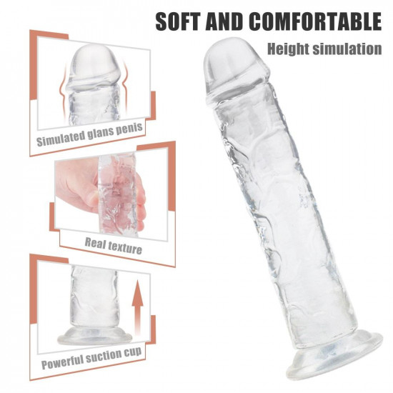 dildo gel transparent realistic jelly suction