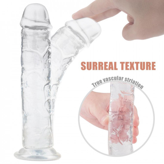 dildo gel transparent realistic jelly suction