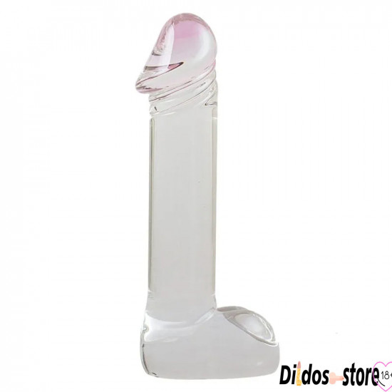 6 inch lifelike clear glass dildo