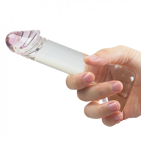 6 inch lifelike clear glass dildo