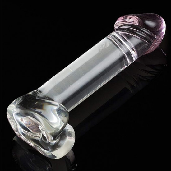 6 inch lifelike clear glass dildo