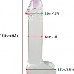 6 inch lifelike clear glass dildo