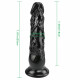 8 inch super straight black dildo