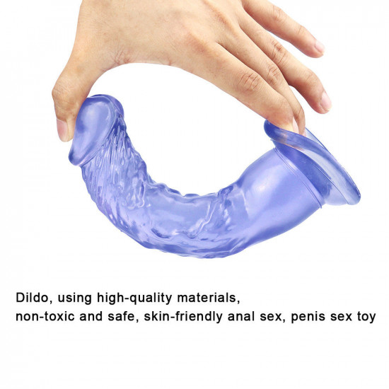 8 inch super straight blue dildo