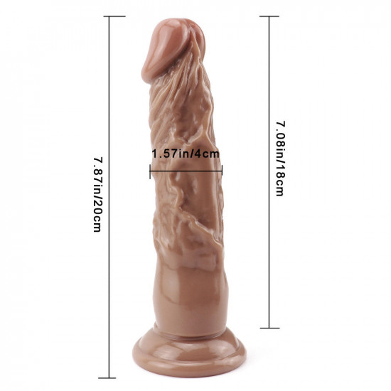 8 inch super straight brown dildo