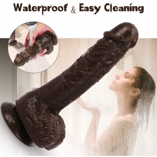 best 7 inch brown lifelike glans veins testicles dildo for beginners