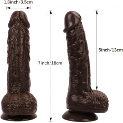 best 7 inch brown lifelike glans veins testicles dildo for beginners