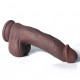 7 inch black brown curved realistic dildo