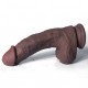 7 inch black brown curved realistic dildo