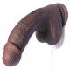 7 inch black brown curved realistic dildo