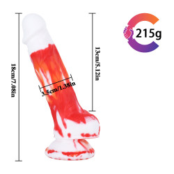 7 inch red silicone dildo