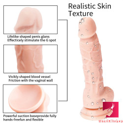 7.1in silicone life like shaped penis glans dildo for g spot