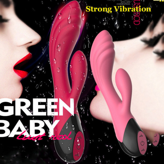 7 frequency female using double head massage wand vibrator