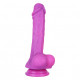 8.26 inch silicone glitter purple dildo