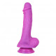 8.26 inch silicone glitter purple dildo