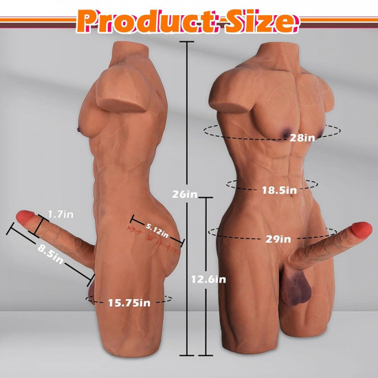 8.5 inch peni strong male sex torso dildo