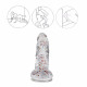 8 inch clear glitter curved dildo