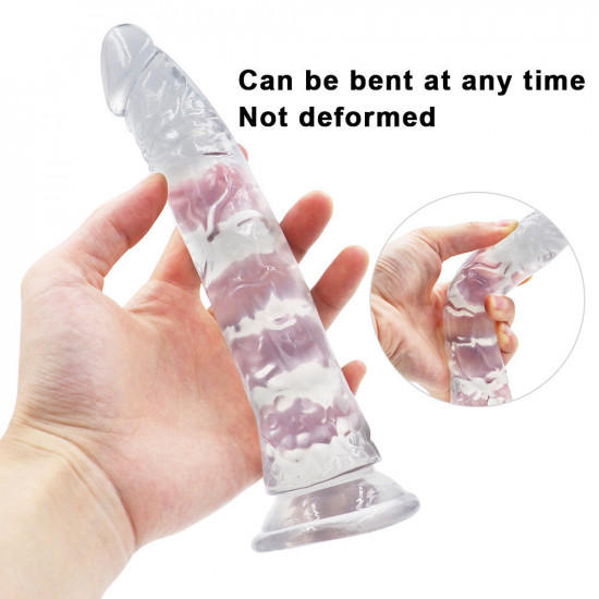 8 inch clear jelly dildo