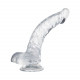 8 inch clear suction curved dildo