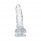 8 inch clear suction curved dildo