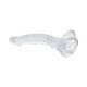 8 inch clear suction curved dildo