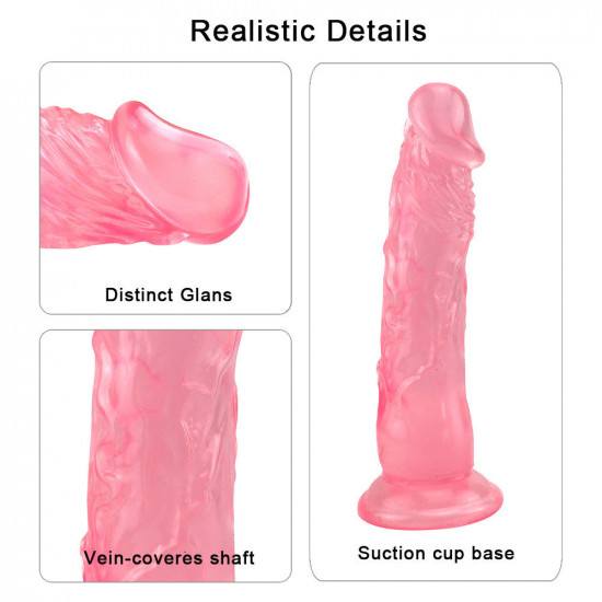 8 inch extra straight pink dildo