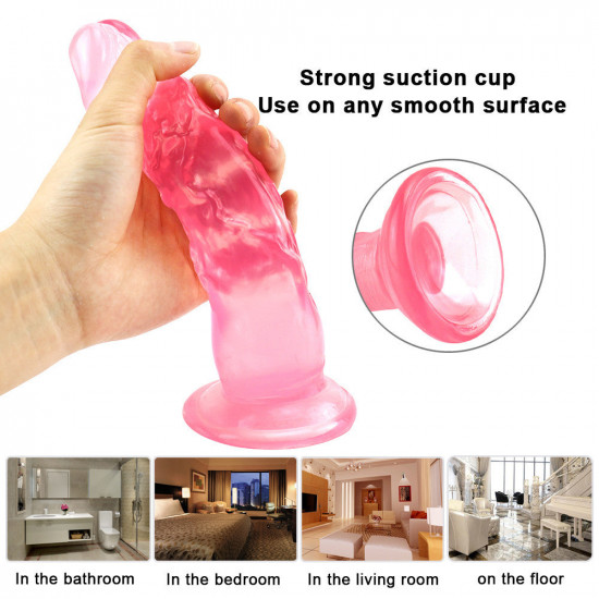 8 inch extra straight pink dildo