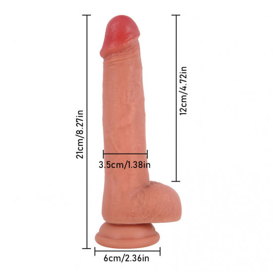 8 inch slim soft realistic dildo