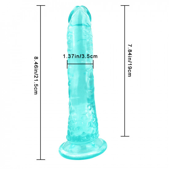 8 inch small straight green dildo