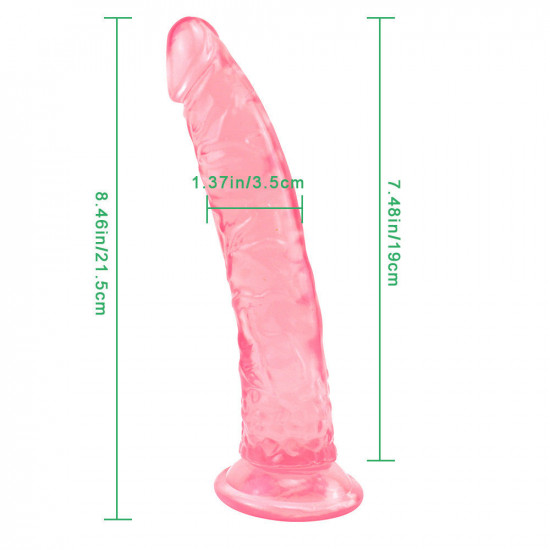 8 inch small straight pink dildo