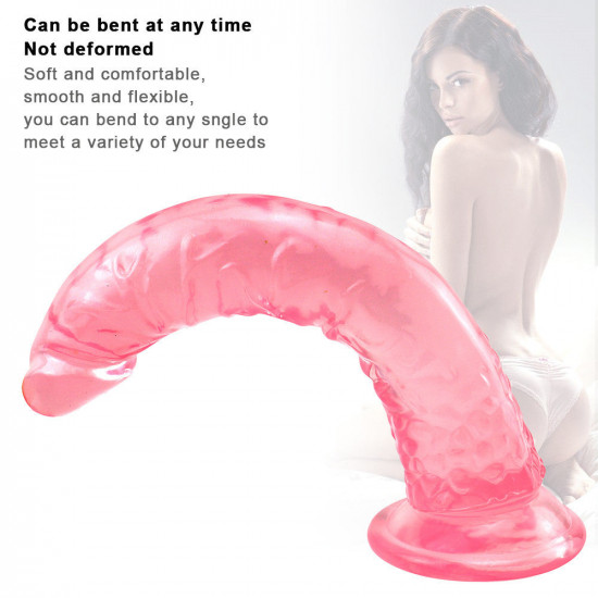 8 inch small straight pink dildo