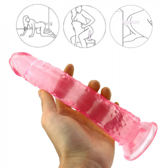 8 inch small straight pink dildo